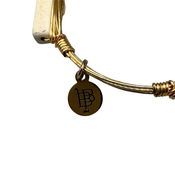 Bourbon & Boweties Etta stone Three Crystal Cross Wire Wrapped Bangle Bracelet B - Picture 3 of 5